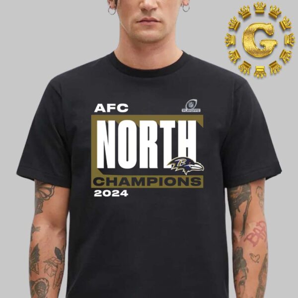 Baltimore Ravens 2024 AFC North Division Champions NFL Playoff Unisex T-Shirt