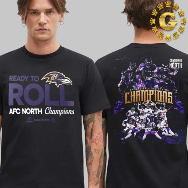 Baltimore Ravens Are 2024 AFC North Division Champions NFL Two Sides Unisex T-Shirt