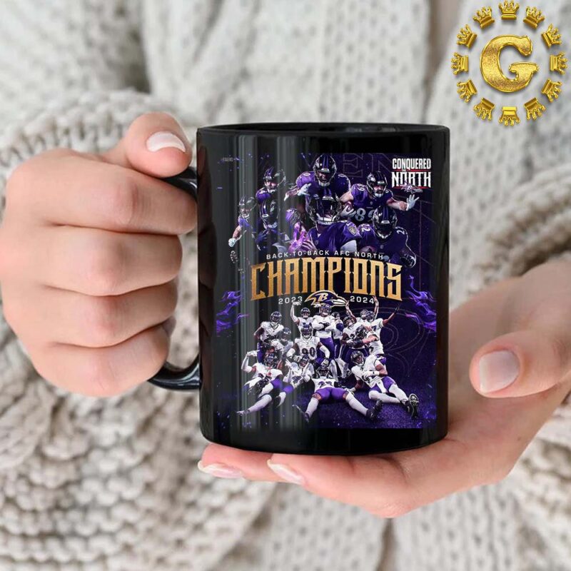 Baltimore Ravens Back To Back AFC North Champions 2024 Coffee Ceramic Mug