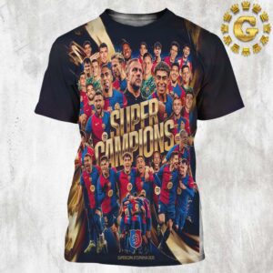 Barcelona FC Are Super Champions 2025 All Over Print Shirt