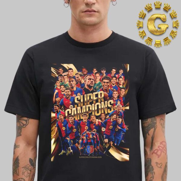 Barcelona FC Are Super Champions 2025 Unisex T-Shirt