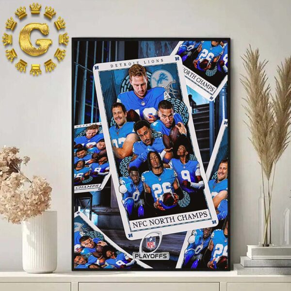 Detroit Lions Are NFC North Champions Playoff NFL Home Decor Poster Canvas