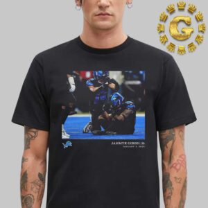 Detroit Lions Jahmyr Gibbs NFL Flash Features Week 18 Unisex T-Shirt