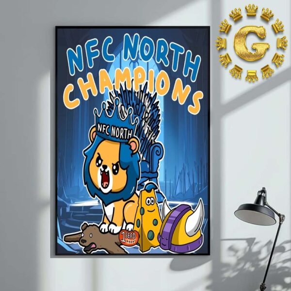 Detroit Lions NFC North Champions NFC Division Champions Picture NFL Home Decor Poster Canvas