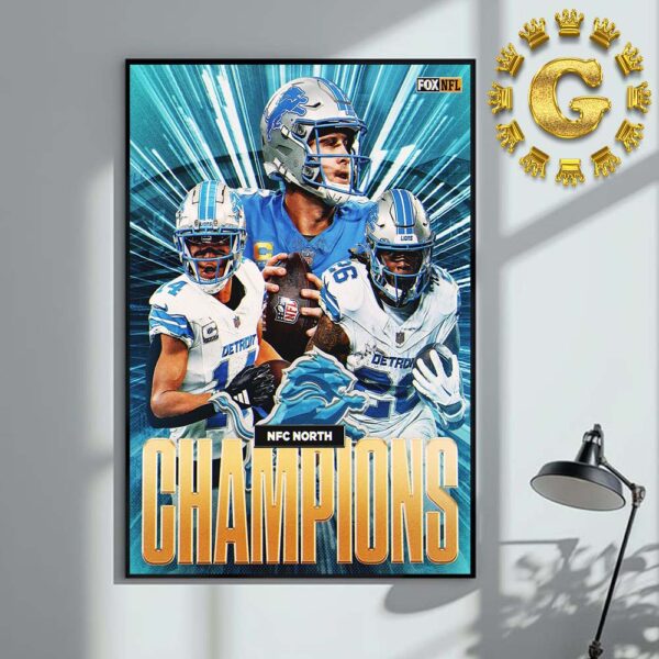 Detroit Lions NFC North Champions NFL Home Decor Poster Canvas