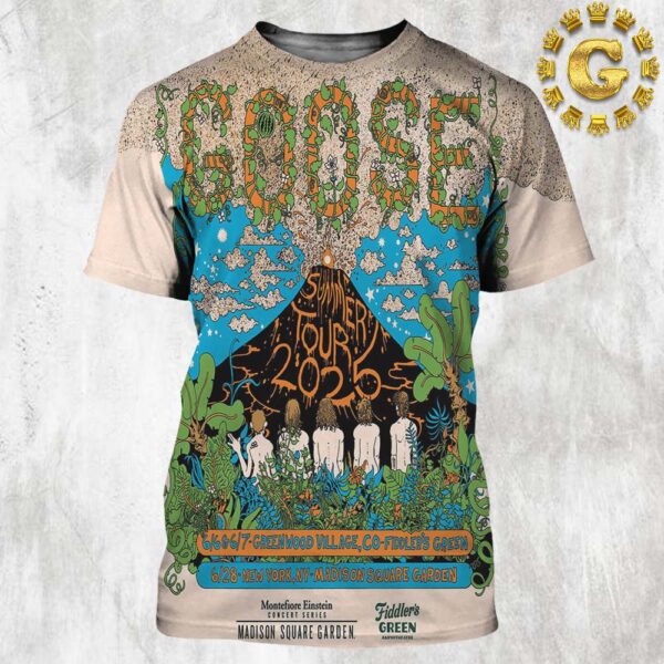 Goose Band Event Poster Summer Tour 2025 At Fiddler’s Green In Greenwood Village CO On June 6th And 7th And At Madison Square Garden In New York On June 28th All Over Print Shirt