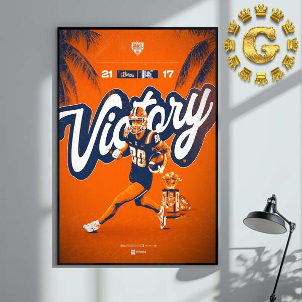 Illinois Fighting Illini Football Victory Cheez-It Citrus Bowl Champions 2024 Home Decor Poster Canvas