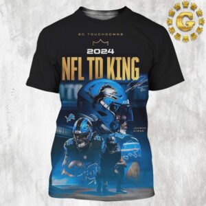 Jahmyr Gibbs From Detroit Lions Reach 20 Touchdowns 2024 NFL TD King All Over Print Shirt