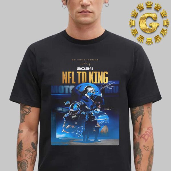 Jahmyr Gibbs From Detroit Lions Reach 20 Touchdowns 2024 NFL TD King Unisex T-Shirt