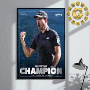 Nick Taylor Is 2025 Sony Open In Hawall Champions PGA Tour Home Decor Poster Canvas