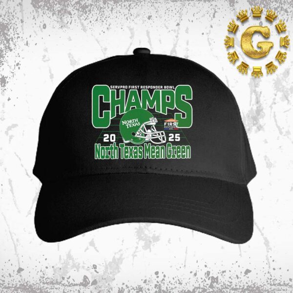 North Texas Mean Green Football Are 2025 Servpro First Responder Bowl Champions Classic Cap Hat Snapback