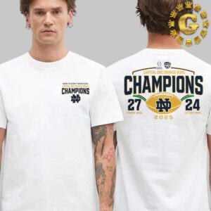 Notre Dame Fighting Irish Football Playoff 2025 Orange Bowl Champions Huddle Up Two Sides Unisex T-Shirt