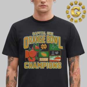 Notre Dame Fighting Irish Football Playoff 2025 Orange Bowl Champions Victory Ahead Unisex T-Shirt