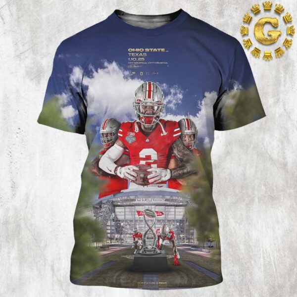 Ohio State Vs Texas CFP Semifinal  Goodyear Cotton Bowl At AT&T Stadium On January 10 2025 All Over Print Shirt