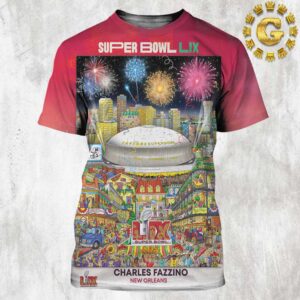 Super Bowl LIX New Orleans 2025 Official NFL Football Commemorative Pop Art Poster All Over Print Shirt