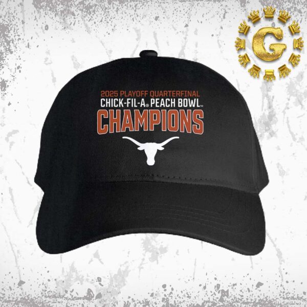 Texas Longhorns College Football 2025 Peach Bowl Champions Victory Classic Cap Hat Snapback