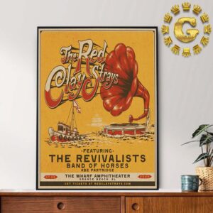 The Red Clay Strays Official Poster At The Wharf Amphitheater In Orange Beach AL On July 5 2025 Home Decor Poster Canvas