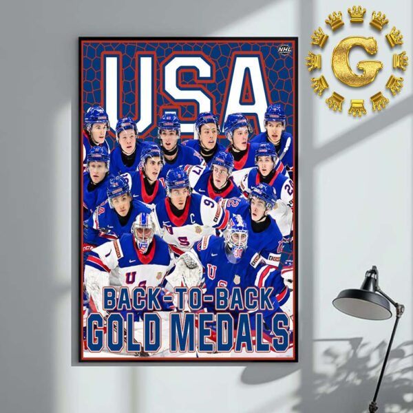 The USA Hockey Is Golden Medals Back To Back NHL Home Decor Poster Canvas